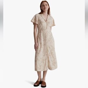 Madewell Kacie Midi Shirtdress in Stitched Vines Plus Size 14